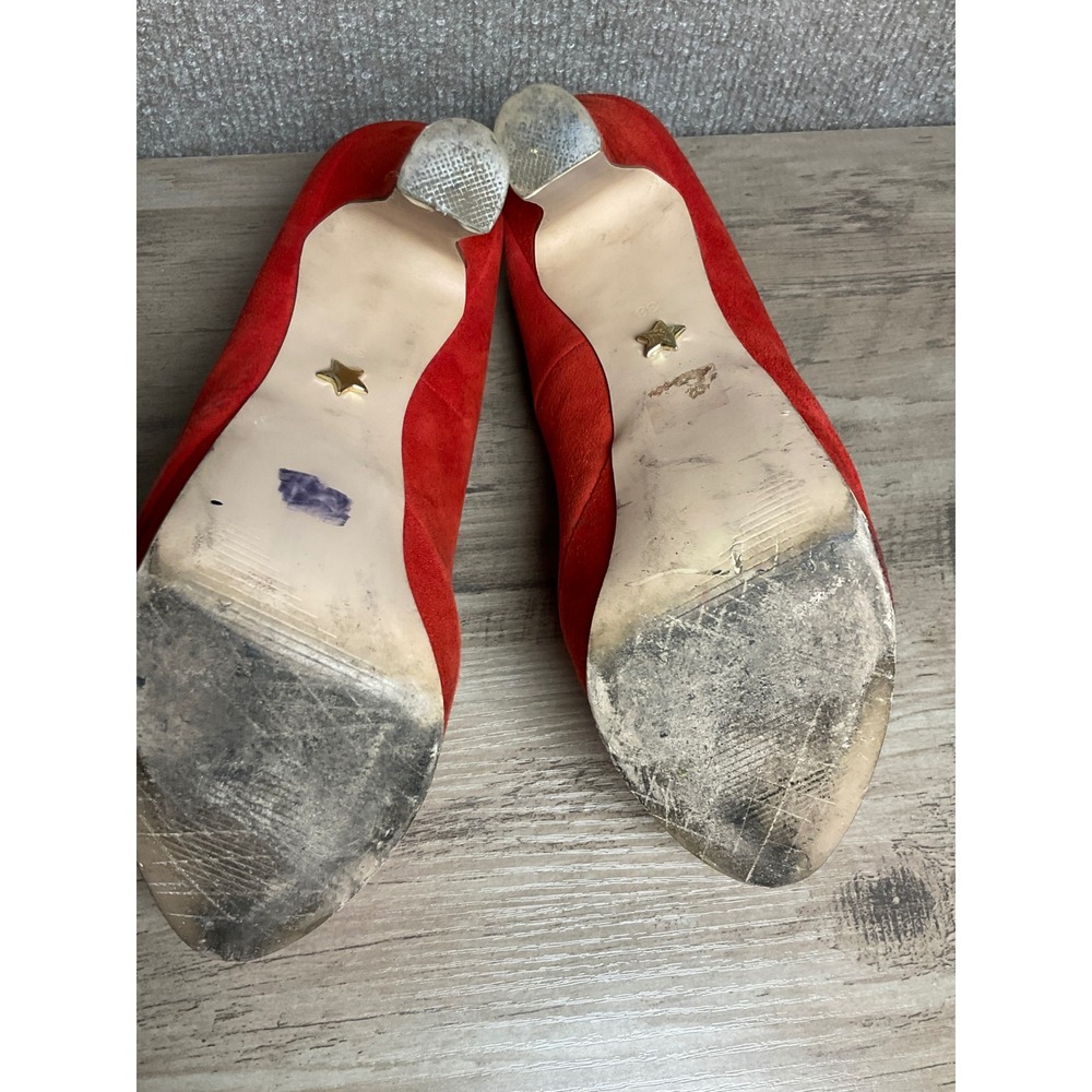 KG Kurt Geiger Red Suede Platform Pumps Star Detail High Heels Size 38 - Picture 6 of 9